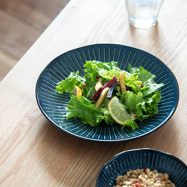 Assiette Tokusa - Bleu Indigo, 23cm