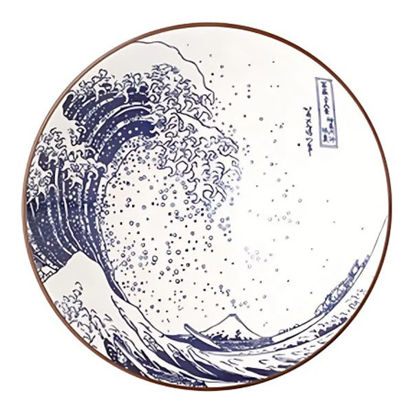 Assiette Vague Kanagawa Okinamiura - Blanc, 25.2cm - Image 2
