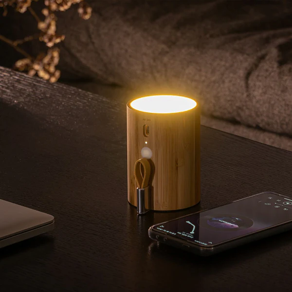 Drum Light - Enceinte Lumineuse, Bambou