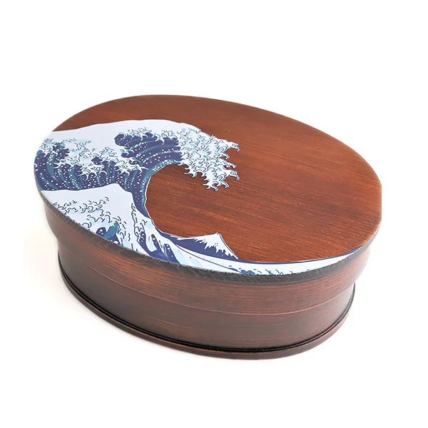 Bento Box Wappa La Grande Vague, Hokusai - Bois Naturel, 700ml