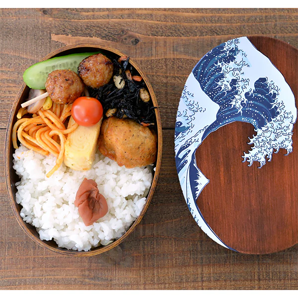 Bento Box Wappa La Grande Vague, Hokusai - Bois Naturel, 700ml - Image 2