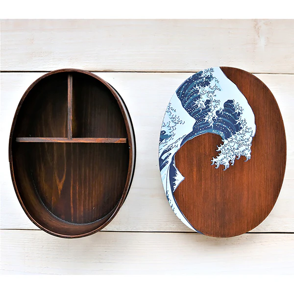 Bento Box Wappa La Grande Vague, Hokusai - Bois Naturel, 700ml - Image 3