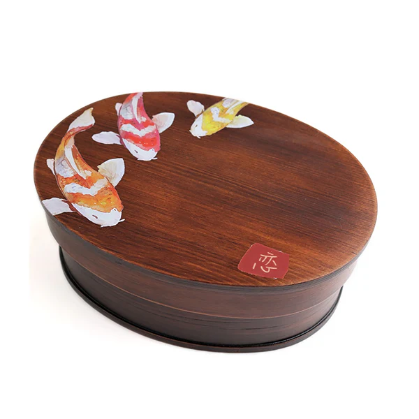 Bento Box Wappa Carpe Koi - Bois Naturel, 700ml - Image 2