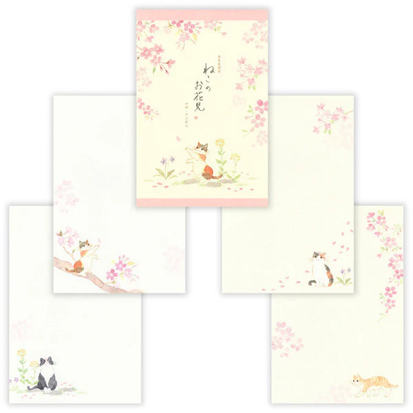 Carnet Papier Lettre Chat Nekorobi - Cherry Blossom - Image 2