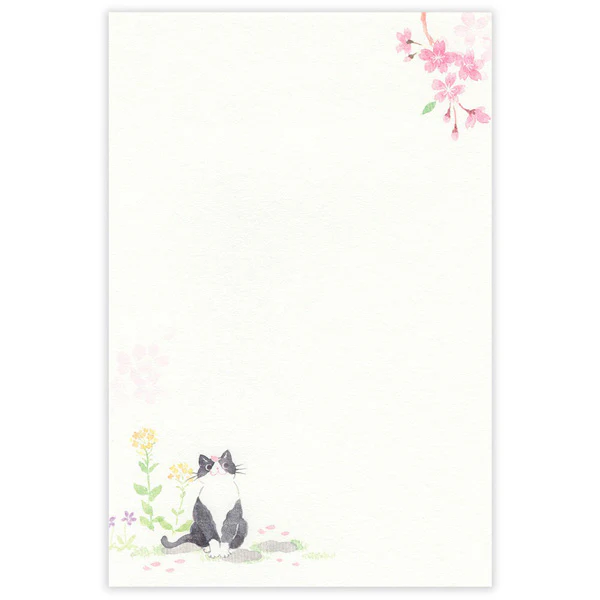 Carnet Papier Lettre Chat Nekorobi - Cherry Blossom - Image 4