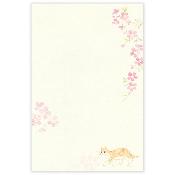 Carnet Papier Lettre Chat Nekorobi - Cherry Blossom - Image 5