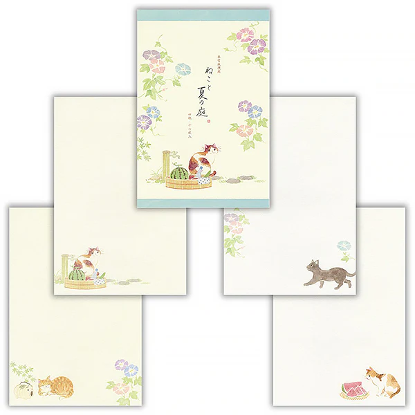 Carnet Papier Lettre Chat Nekorobi - Summer Garden - Image 2