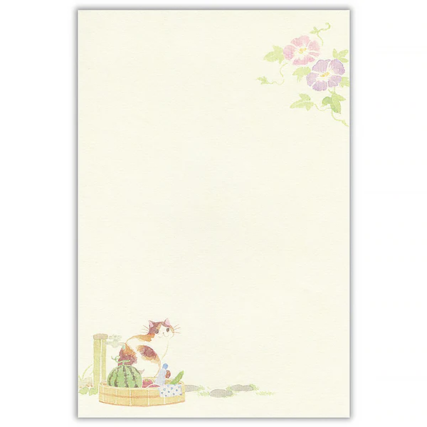 Carnet Papier Lettre Chat Nekorobi - Summer Garden - Image 3