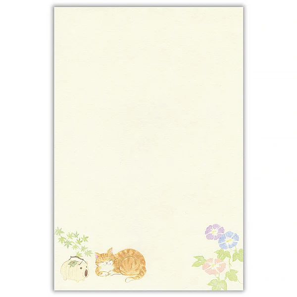 Carnet Papier Lettre Chat Nekorobi - Summer Garden - Image 5