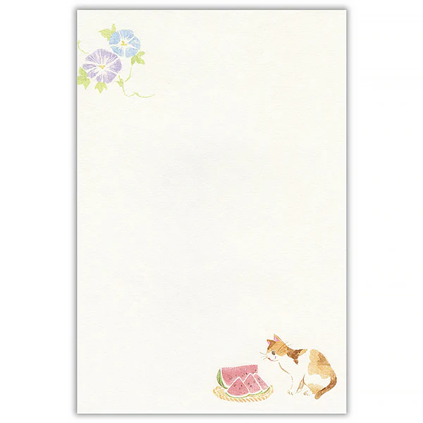 Carnet Papier Lettre Chat Nekorobi - Summer Garden - Image 6