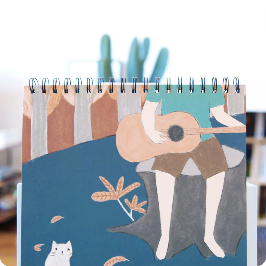Carnet Sketch Book, For a Routine Day - Chat Guitare - Image 3