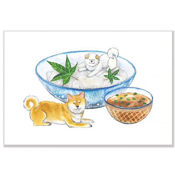 Carte de Vœux Shiba Inu & Somen