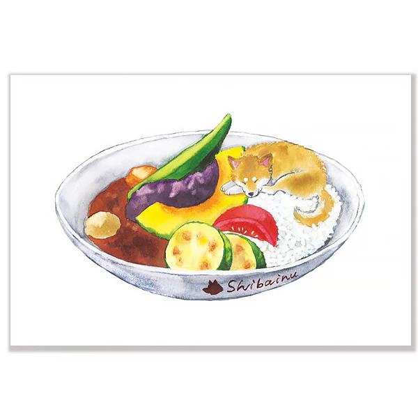 Carte de Vœux Shiba Inu & Vegetable Curry - Image 2