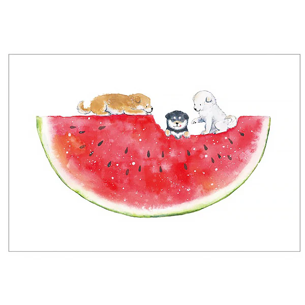 Carte de Vœux Shiba Inu & Watermelon - Image 2