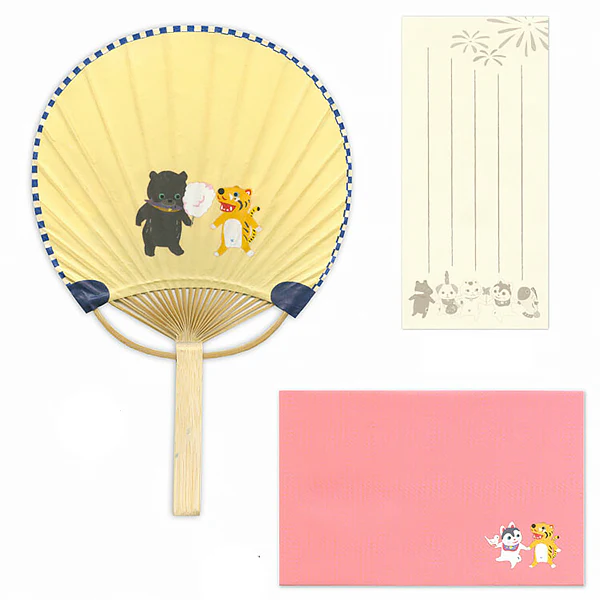 Carte Eventail Summer Time - Fireworks with Koma Inu - Image 3