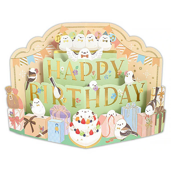Carte Pop Up 3D Shima Enaga - Happy Birthday