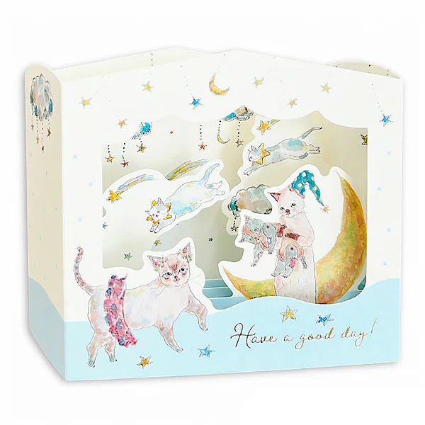 Carte Pop Up Chat Tokoro Komugi Star - Belle Journée Etoilée
