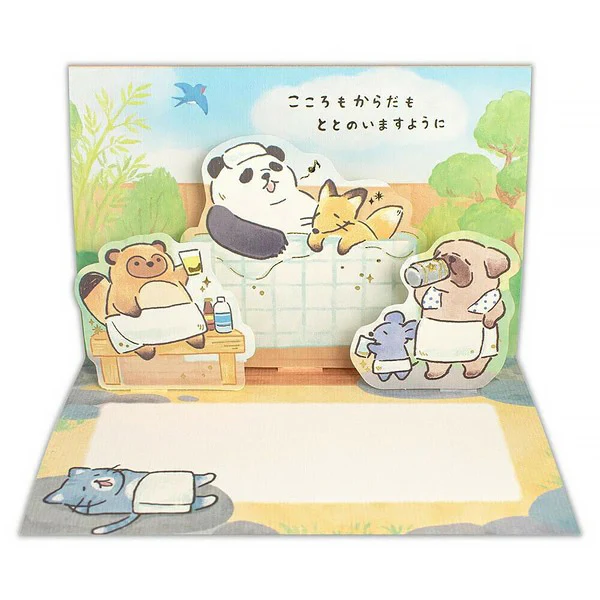 Carte Pop Up Panda Onsen