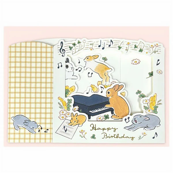 Carte Pop Up Rabbit Shinako Moriyama, Music - Birthday - Image 3