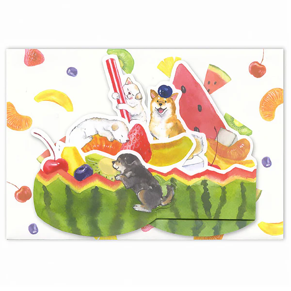 Carte Pop Up Summer Summer - Shiba Inu Fruits - Image 3