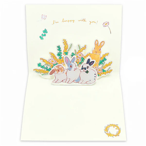 Carte Pop Up Usagi Flower - I'm Happy with You