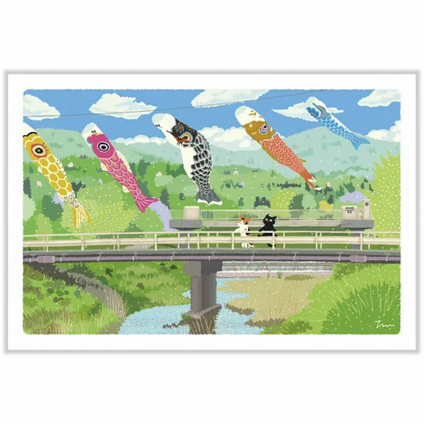 Carte Postale Chat - Carpe Koinobori - Image 2