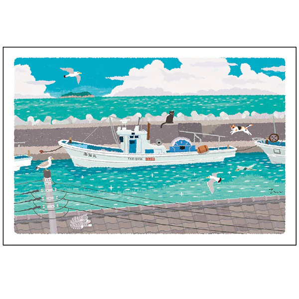 Carte Postale Chat - La Mer et les Mouettes - Image 2