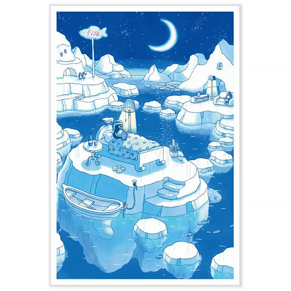 Carte Postale Memory of Light Blue, Ice Night - Image 2