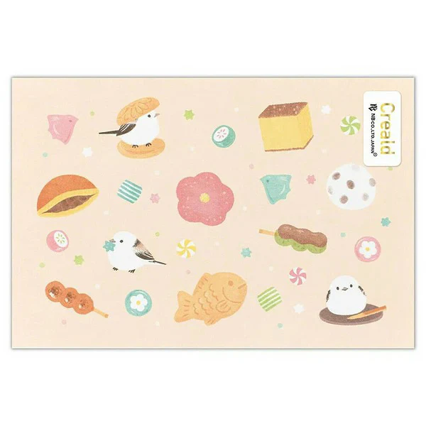 Carte Postale Shima Enaga & Japanese Sweets