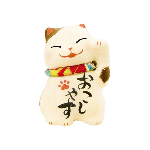 Figurine Maneki Neko - Tigré, Papier Mâché