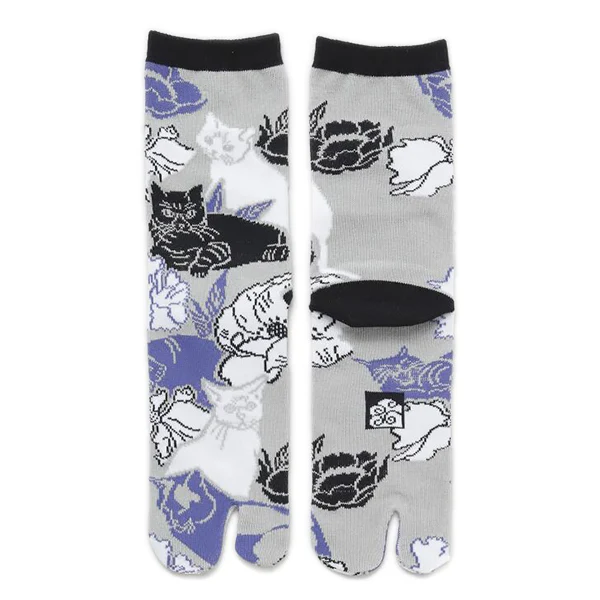 Chaussette Tabi - Cat Flower, Purple (M) - Image 2