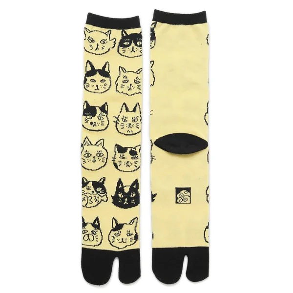Chaussette Tabi - Cat Neko, Yellow (M) - Image 2