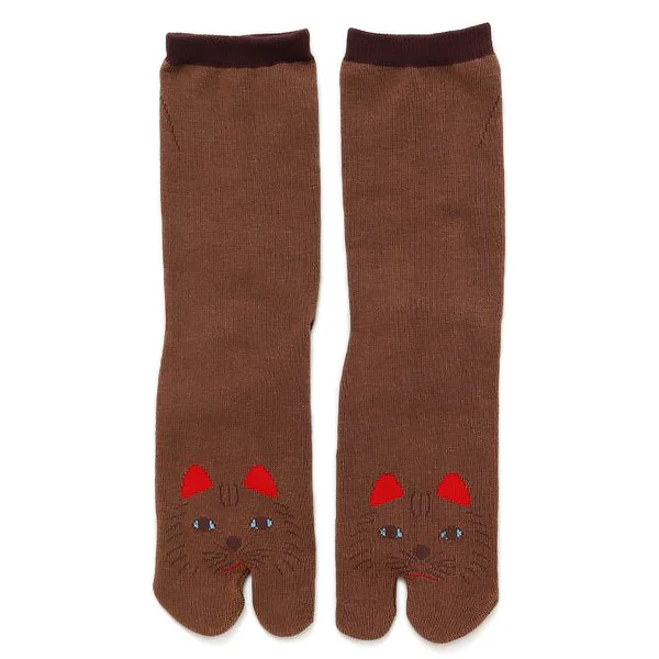 Chaussette Tabi - Chat Neko Marron (M) - Image 2