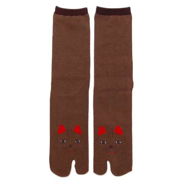 Chaussette Tabi - Chat Neko Marron (L)