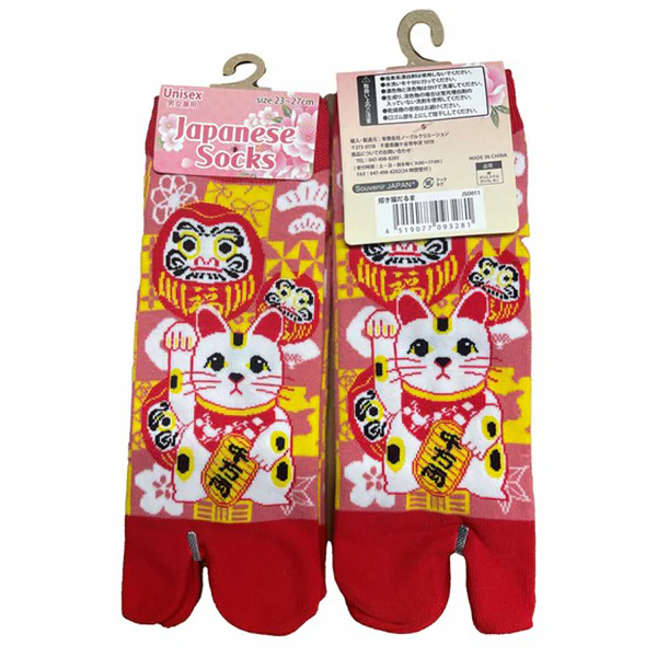 Chaussette Tabi Japanese Socks - Maneki Nkeo Daruma (Unisex)