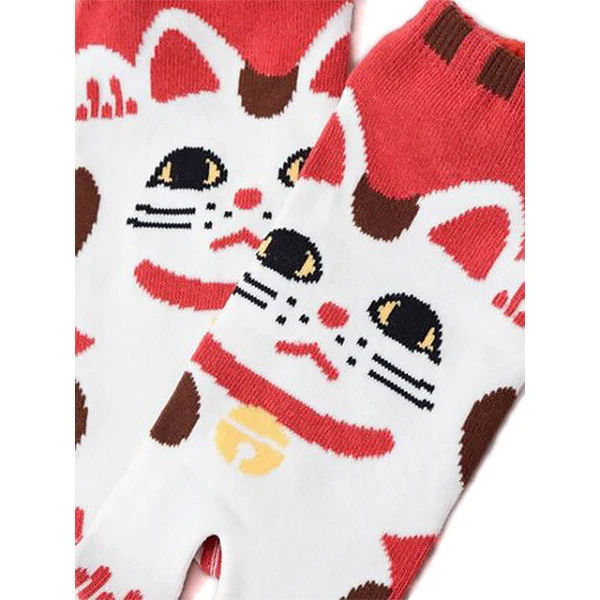 Chaussette Tabi - Maneki neko Rouge (M) - Image 2