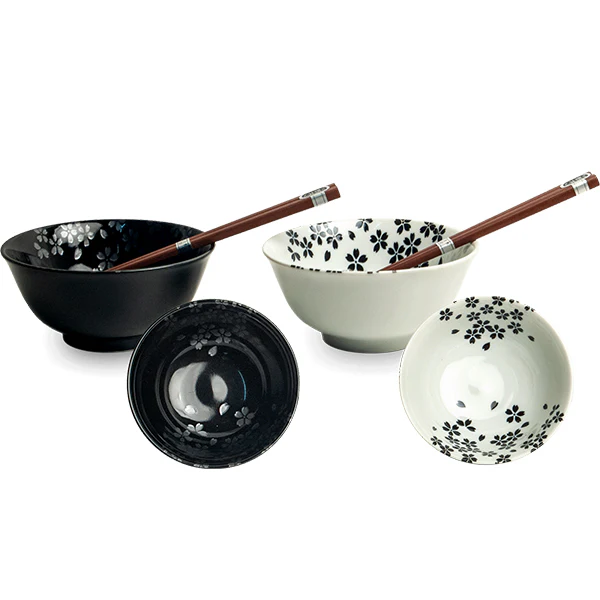 Coffret Cadeaux - 2 Bols Sakura + 2 Baguettes