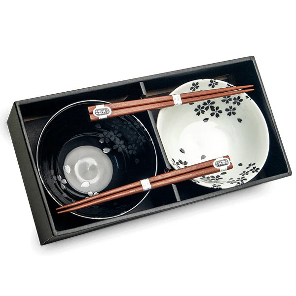 Coffret Cadeaux - 2 Bols Sakura + 2 Baguettes - Image 2