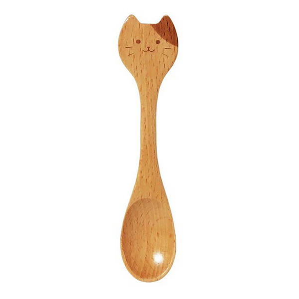 Cuillère Issa Chat - Bois Naturel
