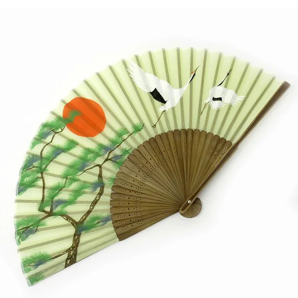 Eventail Ayame - Grue & Pins