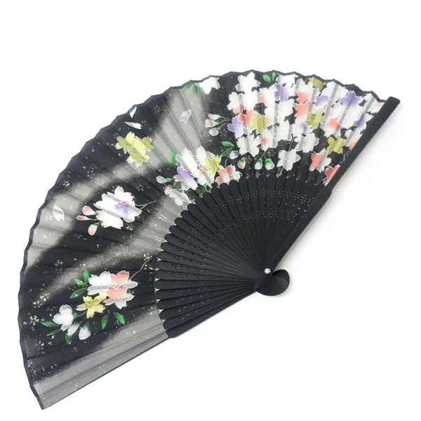 Eventail Ayame - Sakura Flower Black
