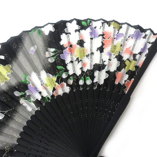 Eventail Ayame - Sakura Flower Black - Image 3