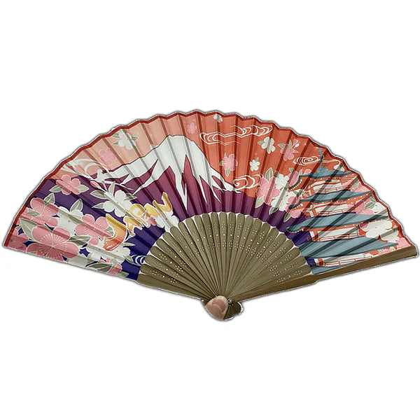 Eventail Honoka - Fuji & Sakura, Orange