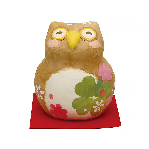 Figurine Hiboux - Flower Smiling, Papier Mâché - Image 2
