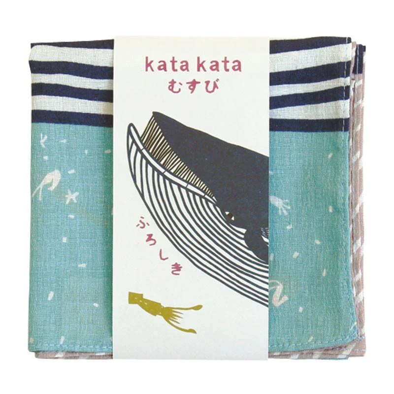 Furoshiki Baleine Bleue, 50x50cm - Image 3