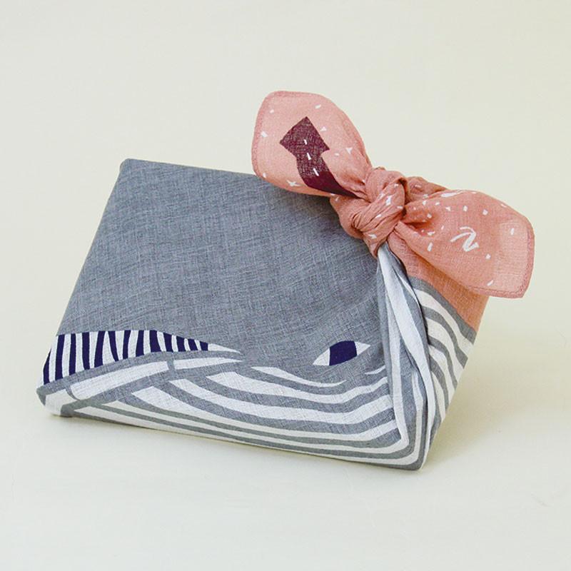 Furoshiki Baleine Rose, 50x50cm