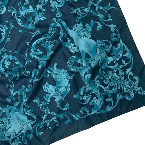Furoshiki Cat's Round Dance, 97x97cm - Image 2