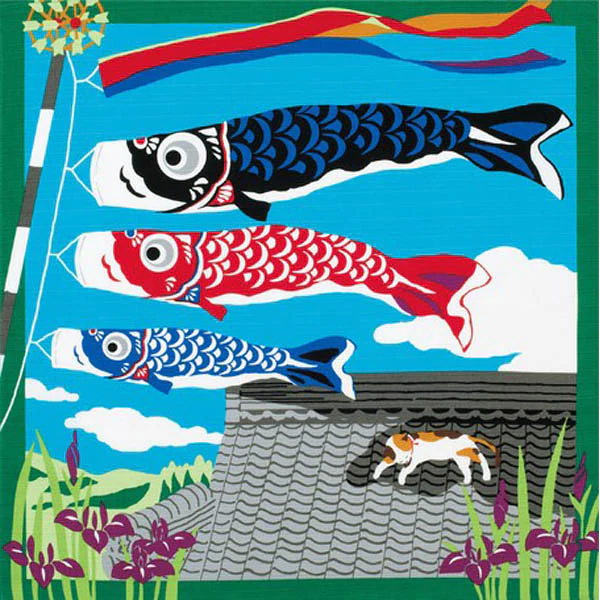Furoshiki Chat - Koinobori, 50x50cm