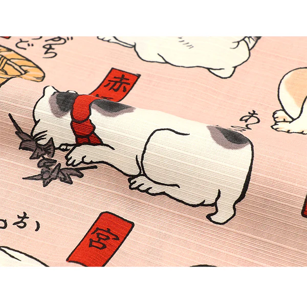 Furoshiki Chats Scène de Vie, 104x104cm - Image 3