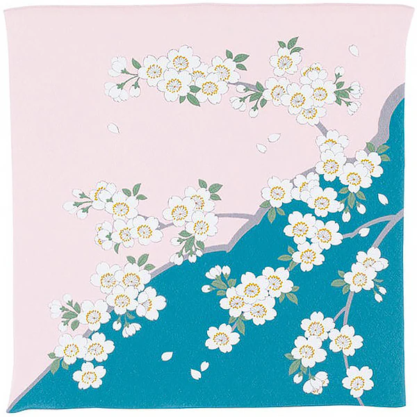 Furoshiki Fleur de Cerisier - Chirimen, 70x70cm - Image 4